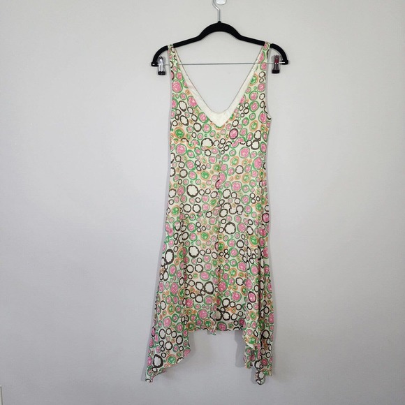 BCBGMaxAzria 100% Silk Floral Sequins Boho Dress Size 2 - Picture 7 of 10